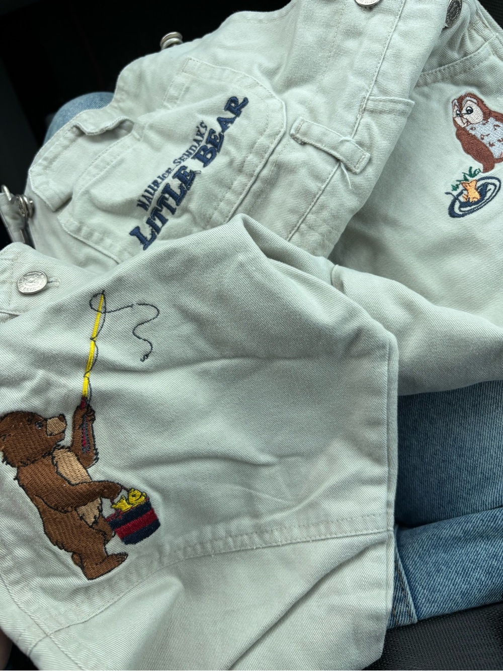 Rare Vintage size4T Maurice Sendak’s Little Bear embroidered overalls 100%cotton - Picture 7 of 10